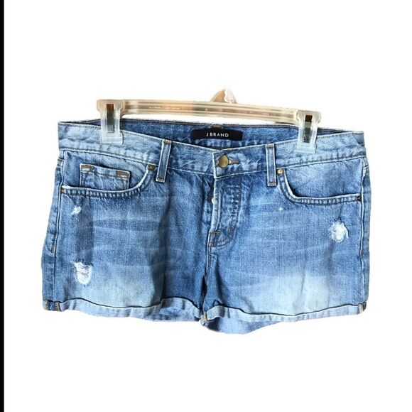 J Brand Patti Rolled Cuffed Hem Magnetic Distressed Wash Jean Shorts - 28 - Picture 1 of 12